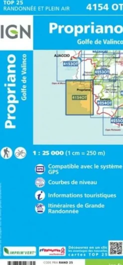 IGN Wandelkaart 4154ot Propiano - Golfe de Valinco
