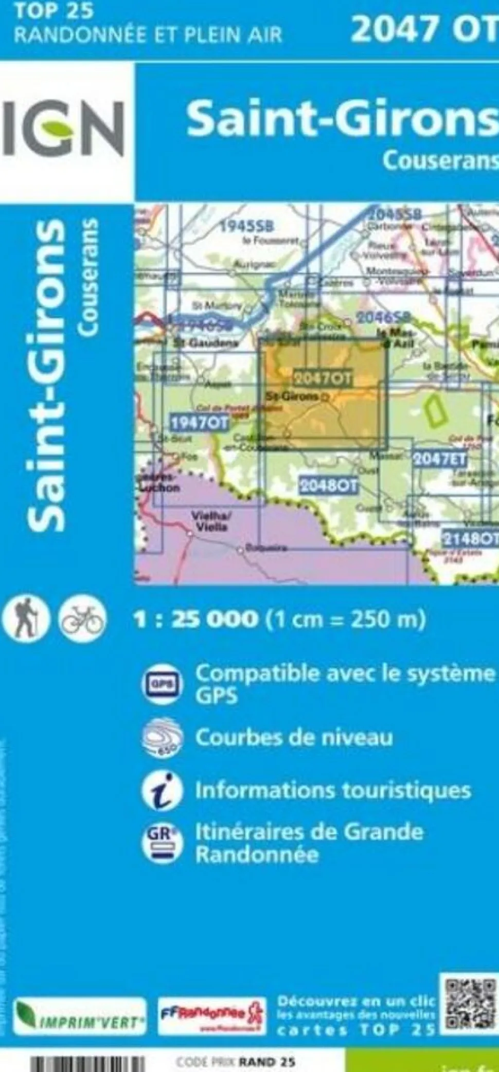 IGN Wandelkaart 2047ot St-Girons - Couserans