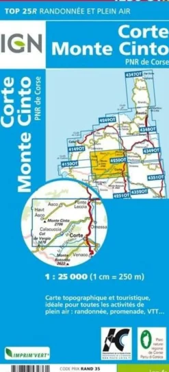 IGN Wandelkaart 4250OTR Corte & Monte Cinto