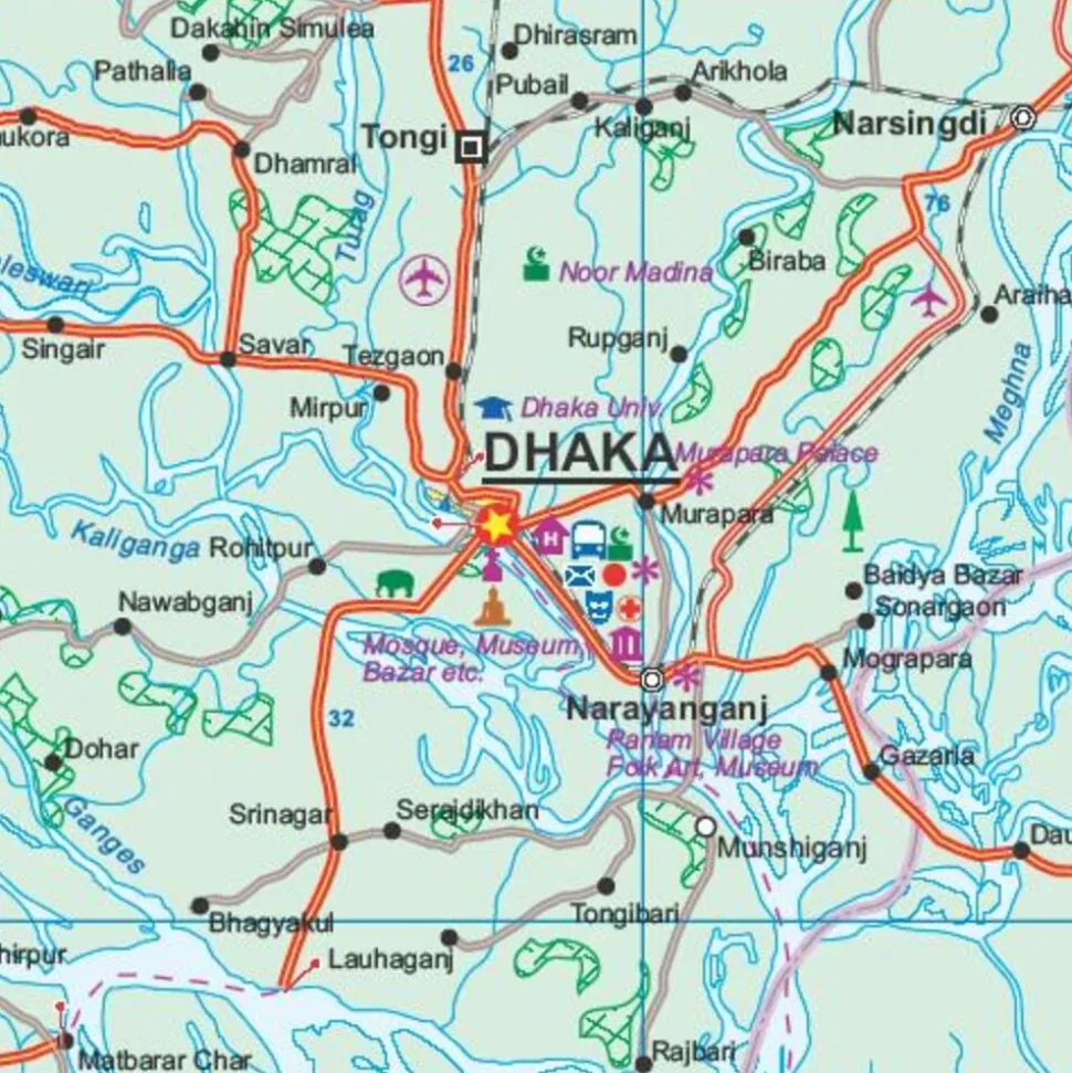 ITMB Wegenkaart Bangladesh & India Oost