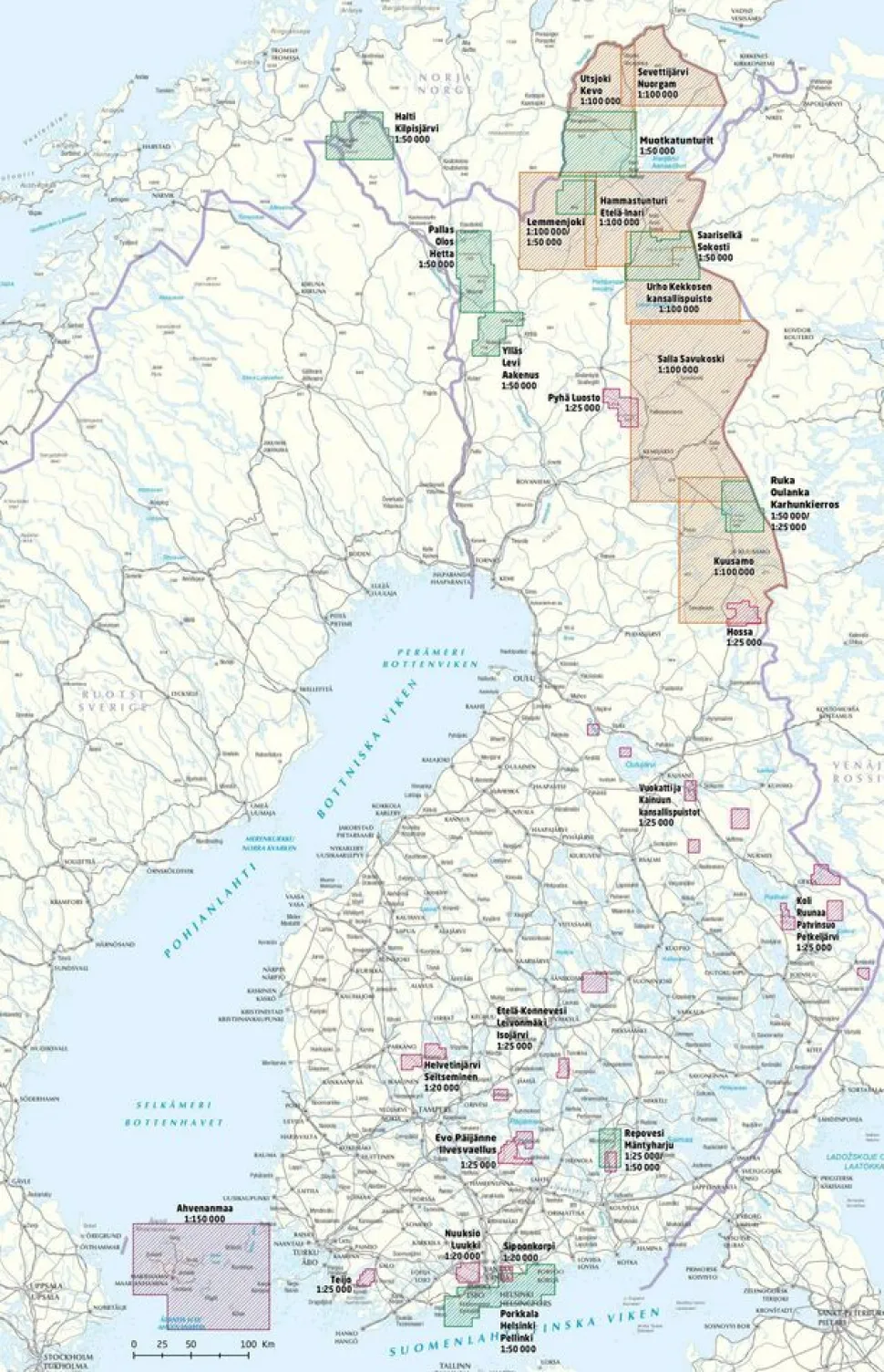 Karttakeskus FInland Wandelkaart Pallas Hetta Olos 1:50.000
