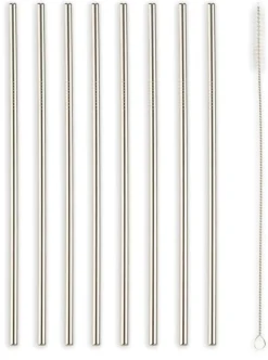 Kikkerland Stainless straws s/10