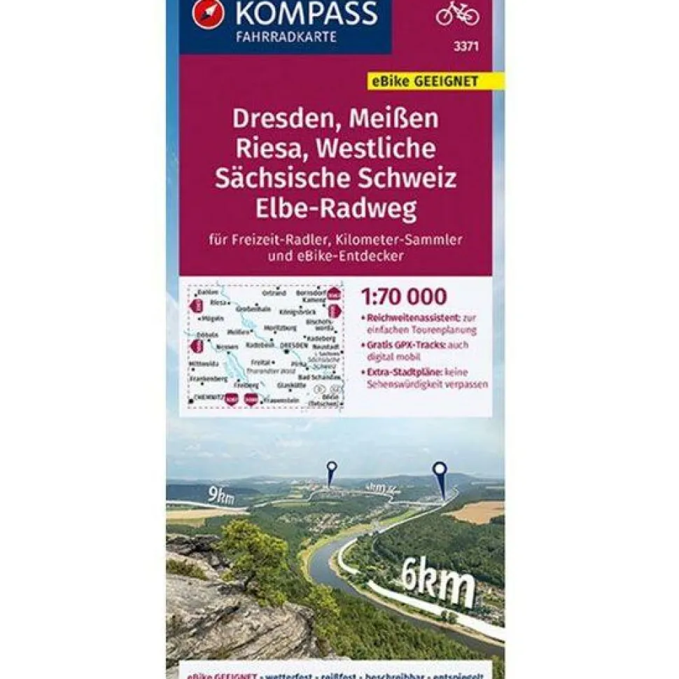 Kompass Fietskaart 3371 Dresden, Meissen