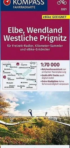 Kompass Fietskaart 3321 Elbe Wendland Westliche