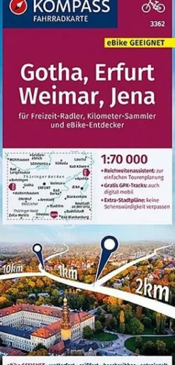 Kompass Fietskaart 3362 Gotha, Erfurt, Weimar, Jena