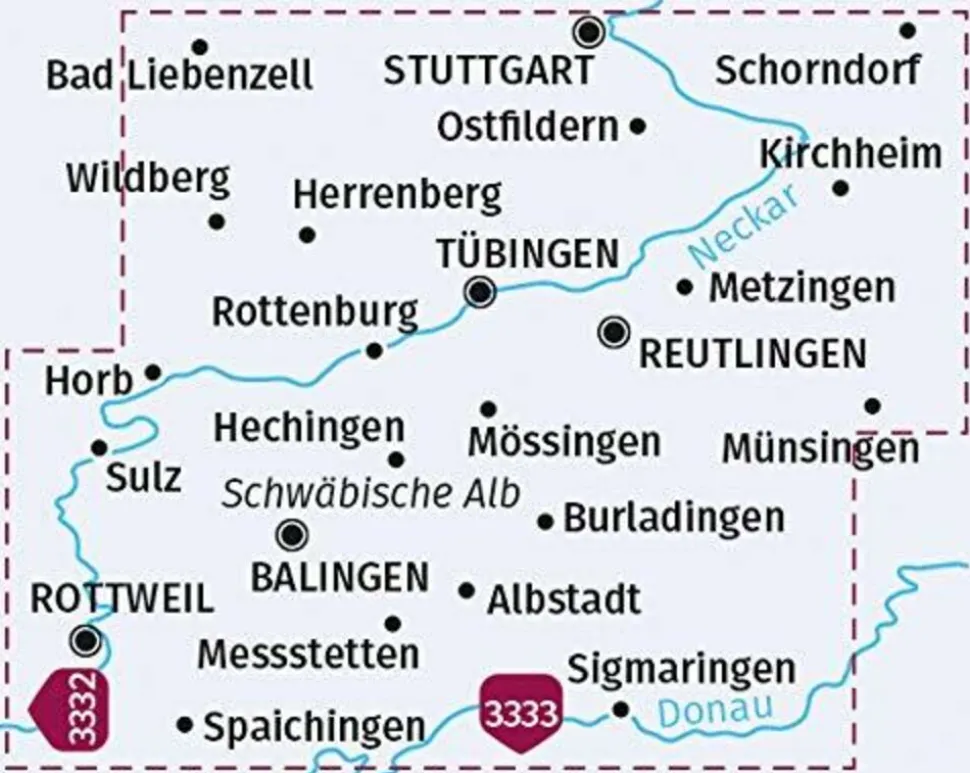 Kompass Fietskaart 3331 Stuttgarts Süden - Thübingen