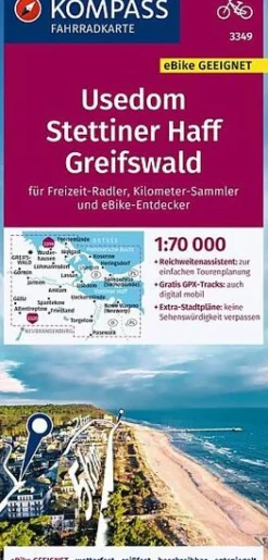 Kompass Fietskaart 3349 Usedom Stettiner Haff