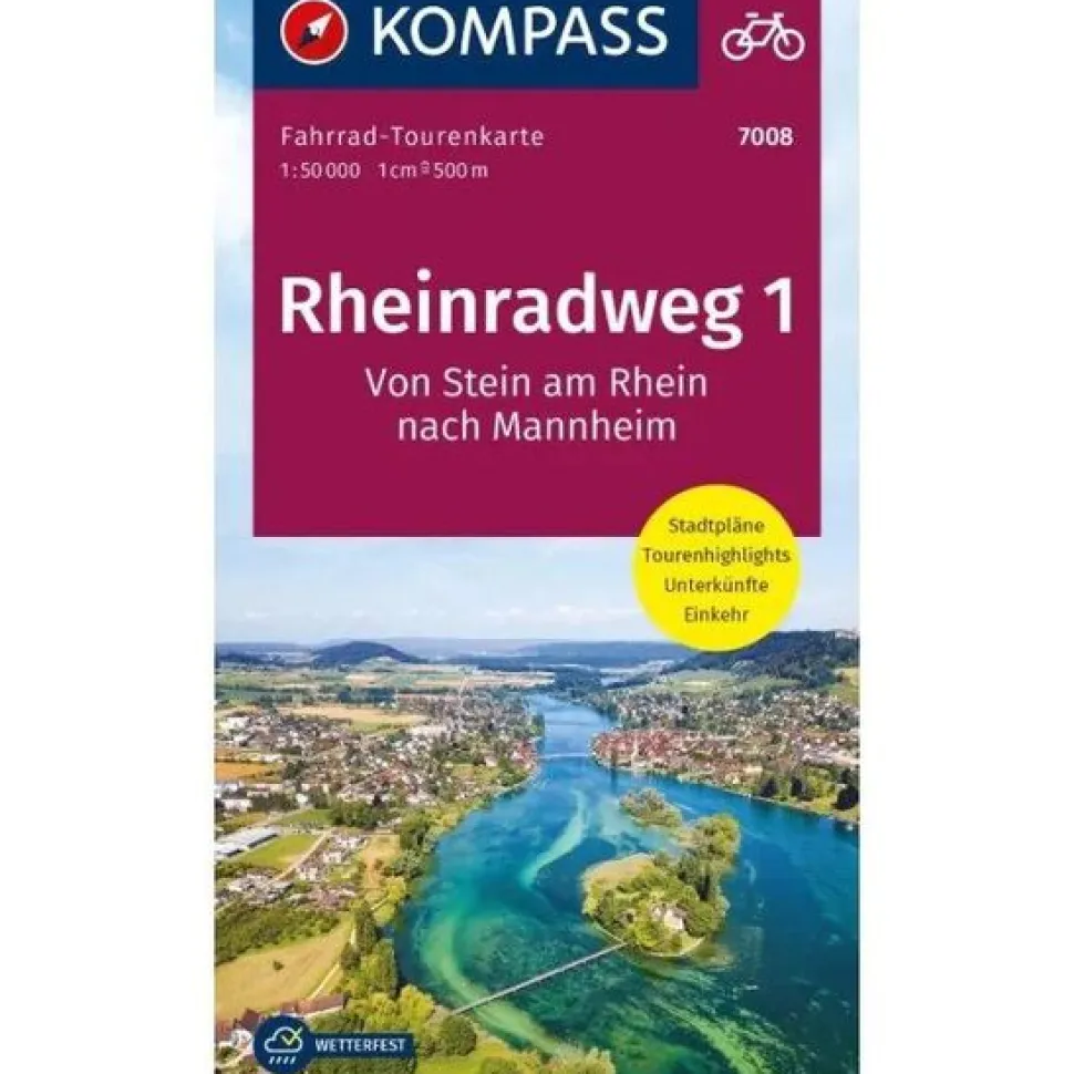 Kompass Fietskaart FTK7008 Rheinradweg 1