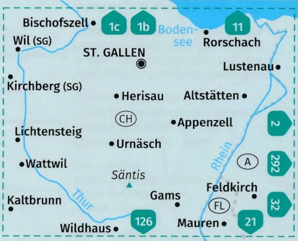 Kompass Wandelkaart 112 Appenzellerland St.Gallen