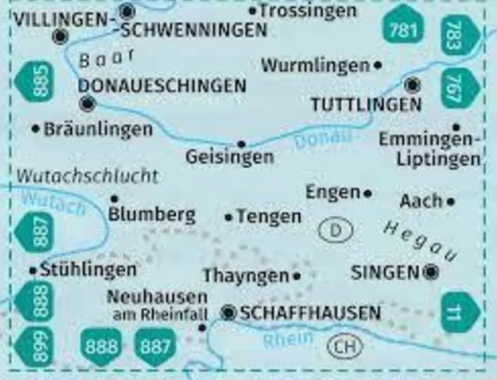 Kompass Wandelkaart 895 Donaueschingen, Baar