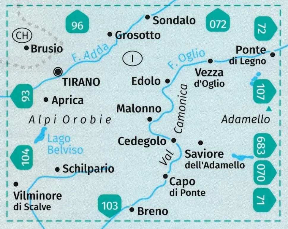 Kompass Wandelkaart 94 Edolo - Aprica - Ponte di Legno