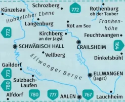 Kompass Wandelkaart 774 Hohenlohe - Ellwange Berge