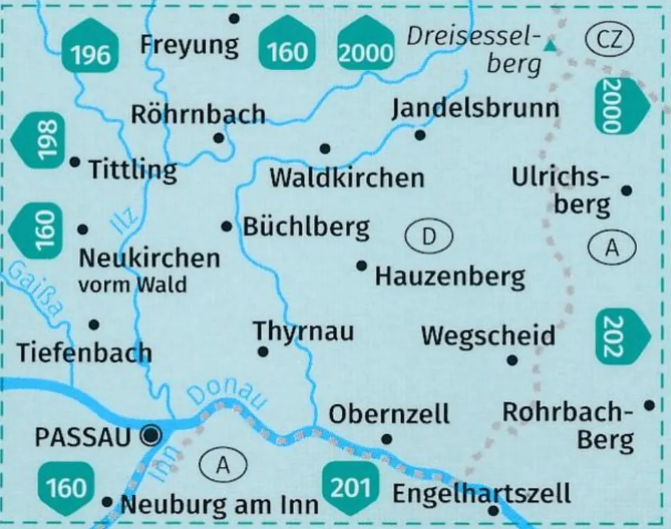 Kompass Wandelkaart 197 Südlicher Bayerischer Wald
