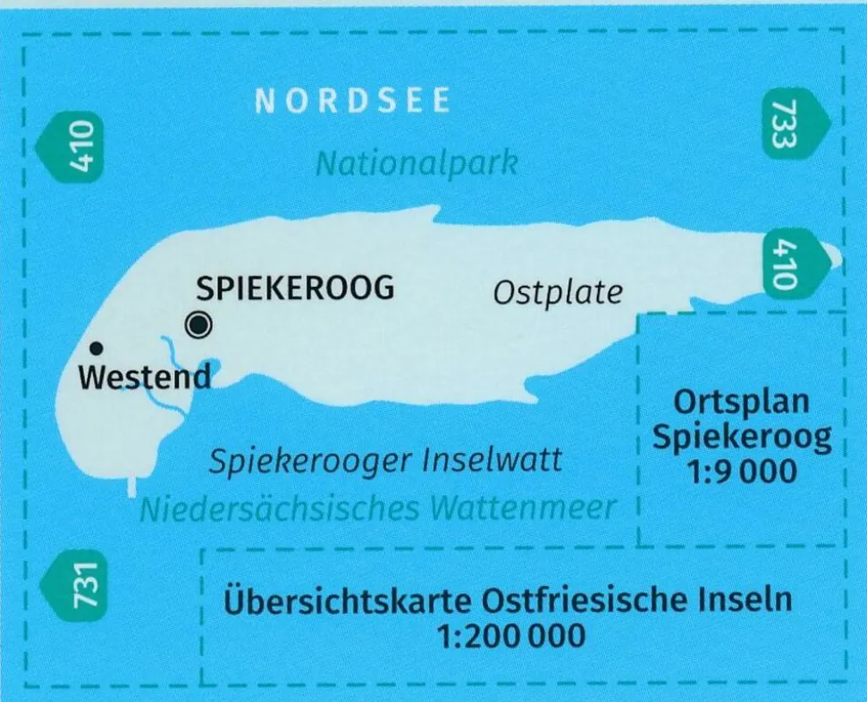 Kompass Wandelkaart 732 Spiekeroog im im NP Wattensee