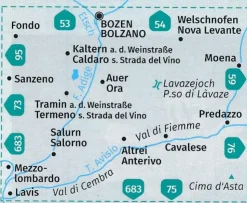 Kompass Wandelkaart wk74 Sudtirols suden, bolzano