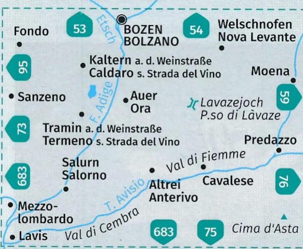 Kompass Wandelkaart wk74 Sudtirols suden, bolzano
