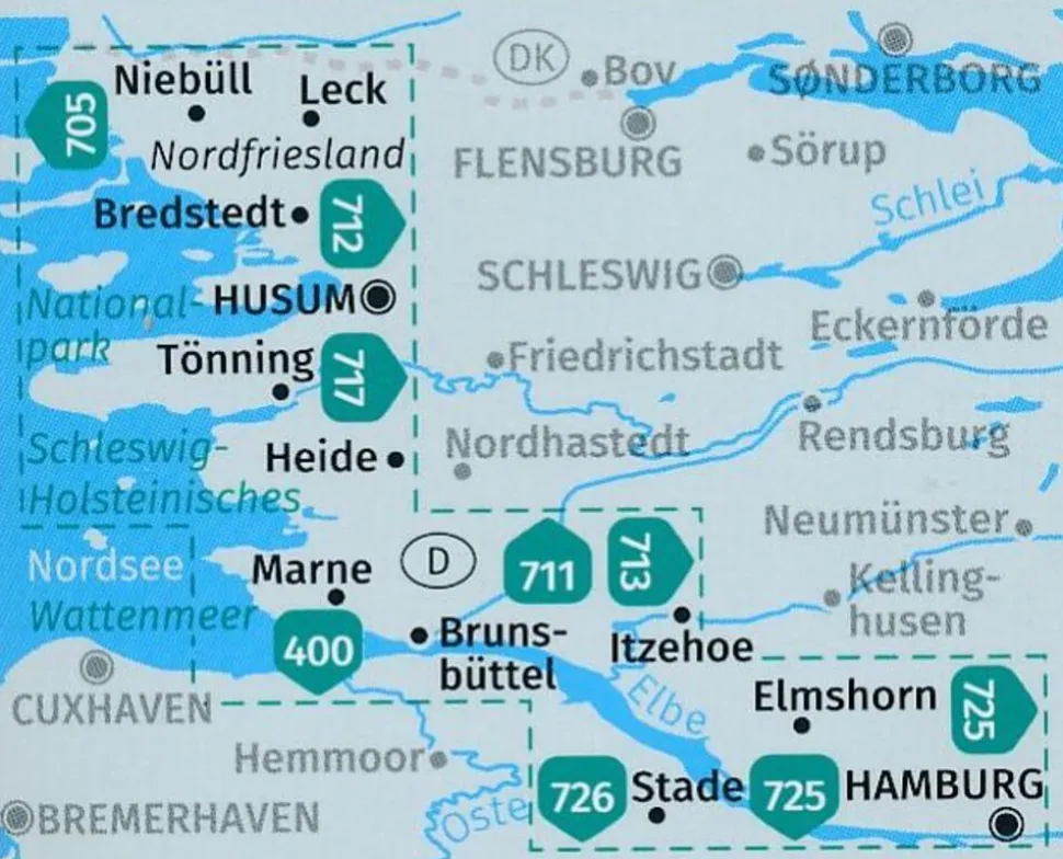 Kompass WK723 Nordseeküste von Hamburg