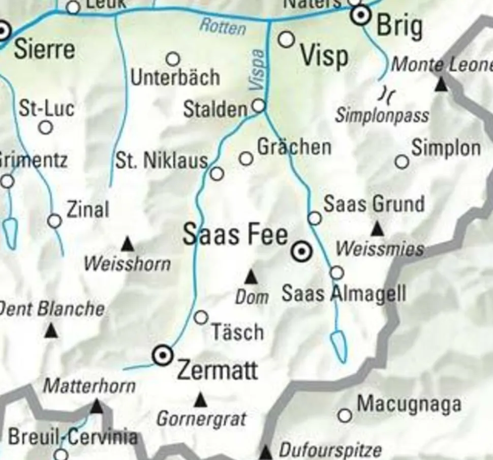 Kummerly en Frey Wandelkaart 24 Zermatt - Saas-Fee