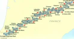 Michelin Overzichtskaart Chemin de Compostelle
