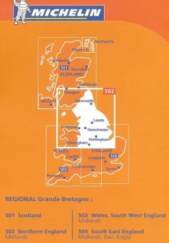 Michelin Wegenkaart 502 Engeland Noord & Midlands