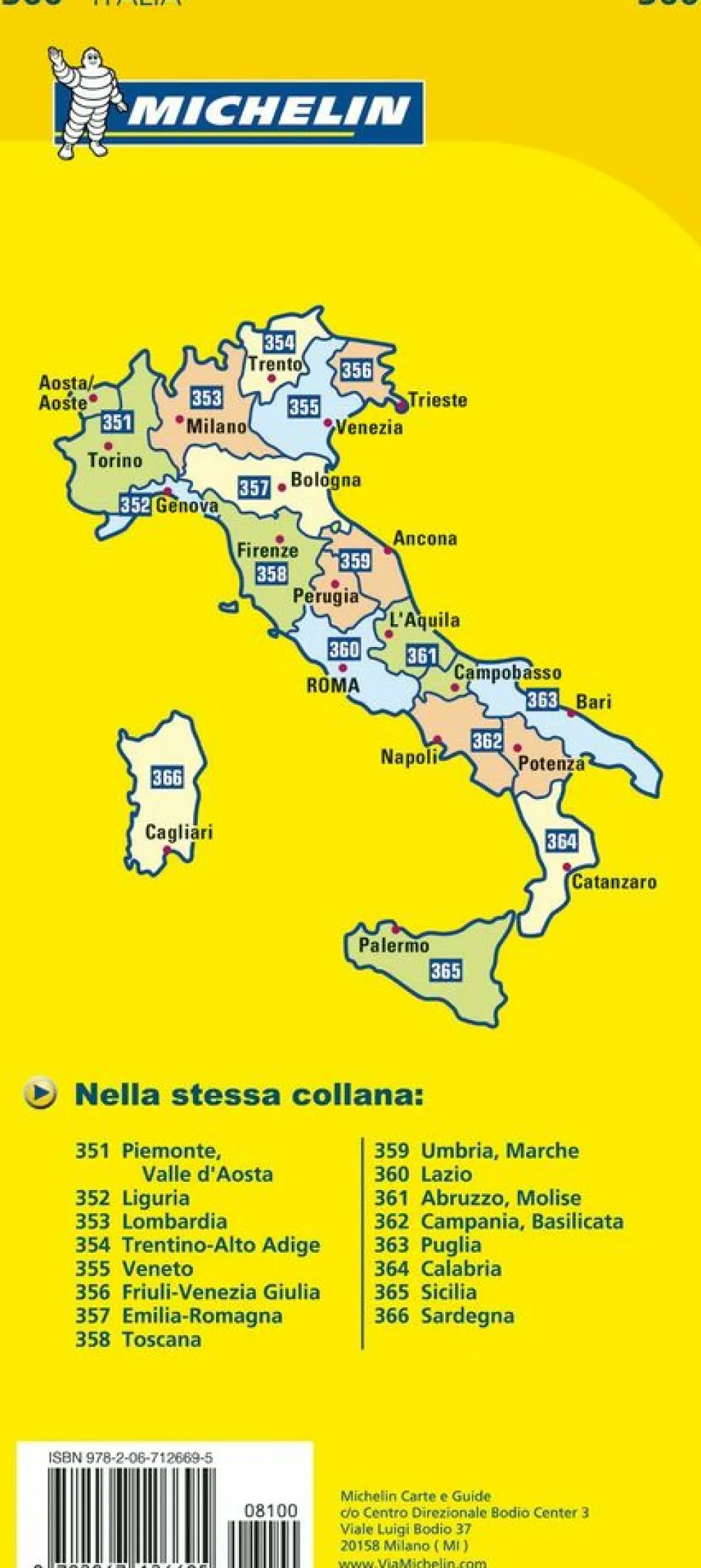 Michelin Wegenkaart 360 Lazio Latium