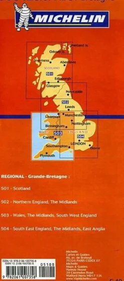 Michelin Wegenkaart 503 Wales & South West England