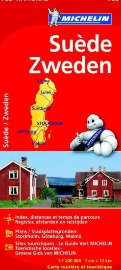 Michelin Wegenkaart Zweden 1:1.2.000.000