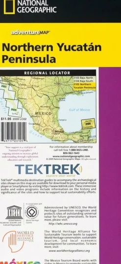 National Geographic Landkaart Yucatan Noord Adventure Map