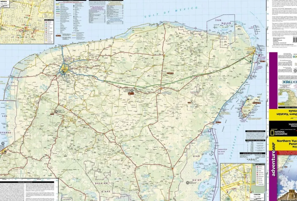 National Geographic Landkaart Yucatan Noord Adventure Map