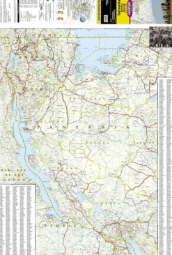 National Geographic Tanzania, Rwanda, Burundi Adventure Map