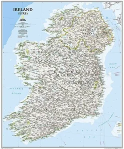 National Geographic Wandkaart Ierland