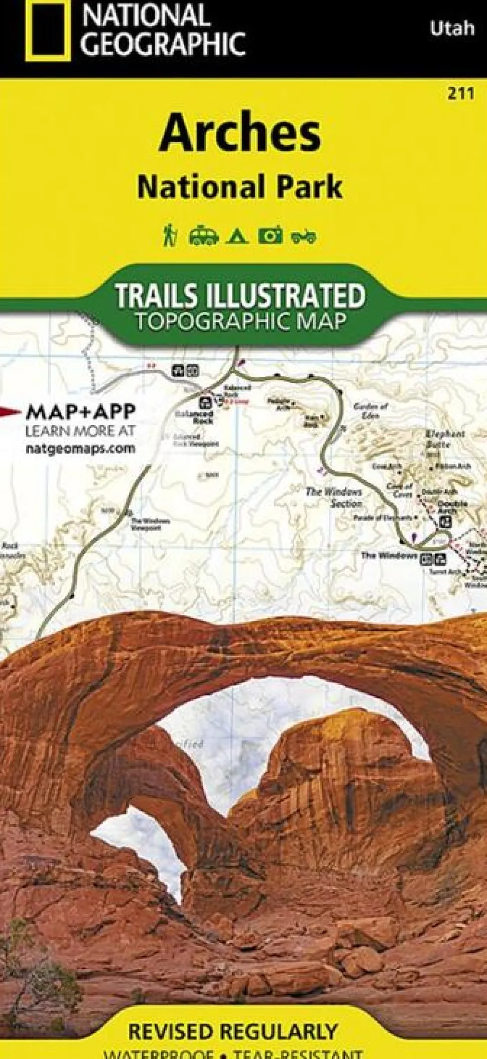 National Geographic Wegenkaart Arches NP