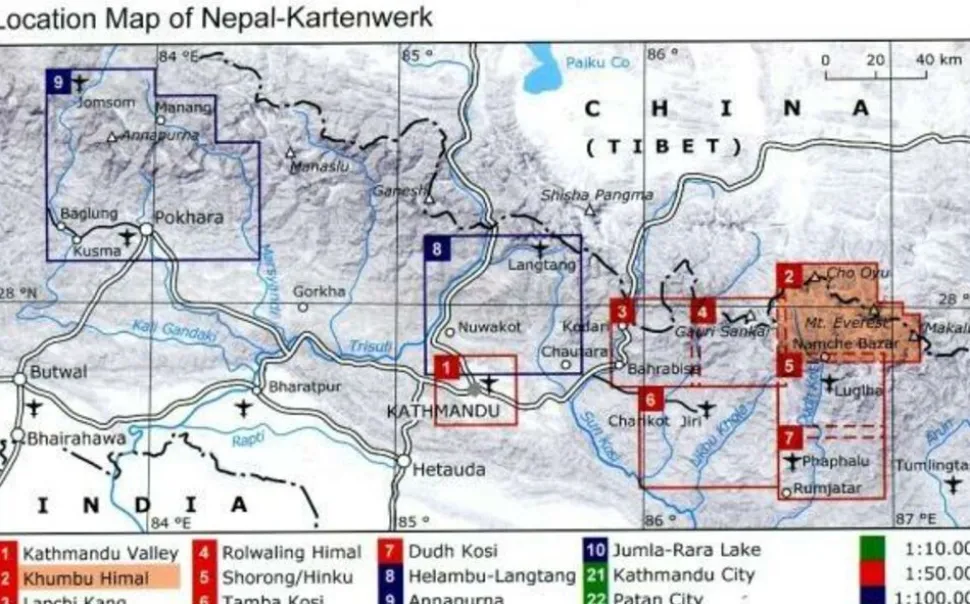Nepal Kartenwerk klimkaart Nr 5 Shorong Hinku 1:50.000