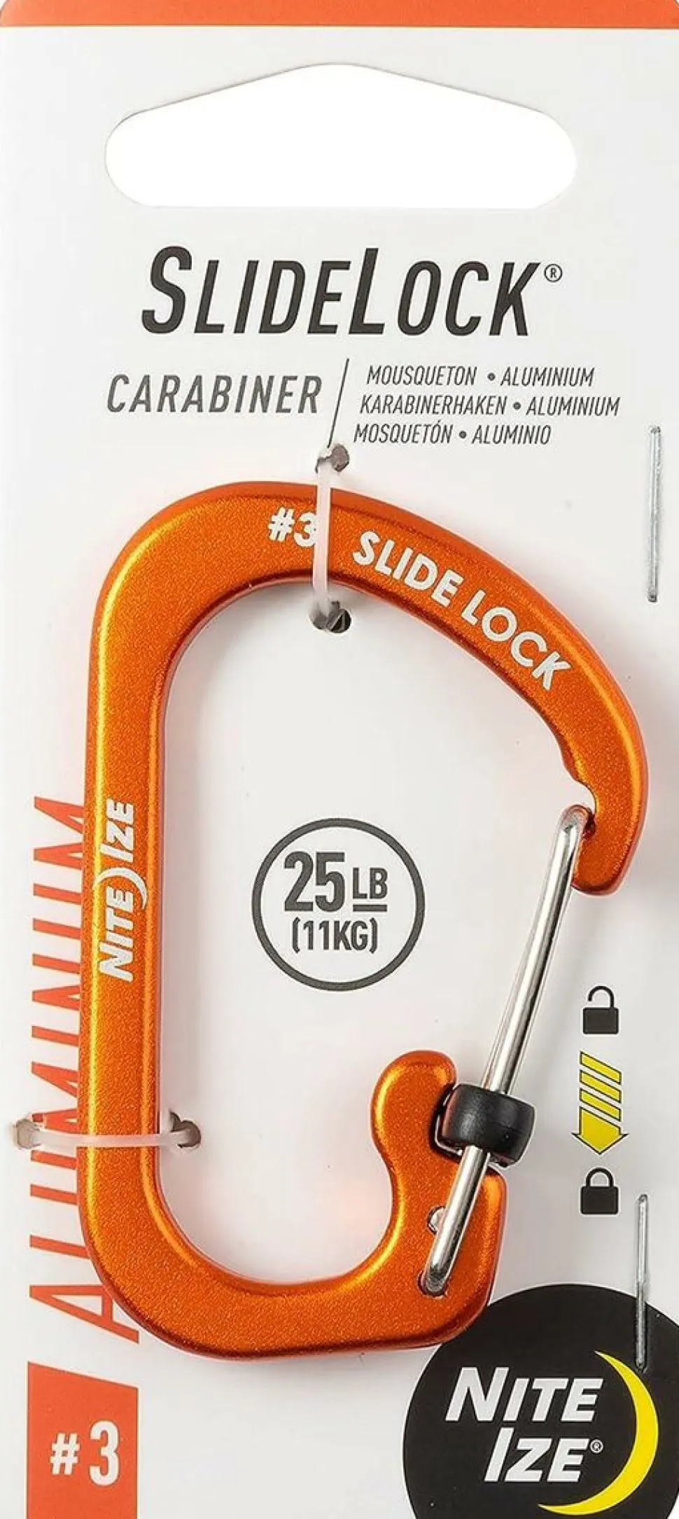 Nite Ize Carabiner #3 sidelock aluminium orange