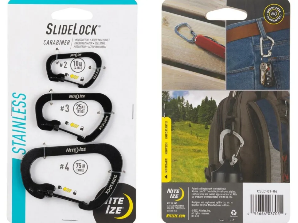 Nite Ize Karabijnhaak slidelock 3-pack #2 #3 #4