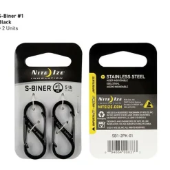 Nite Ize S-Biner #1 Black Twee stuks