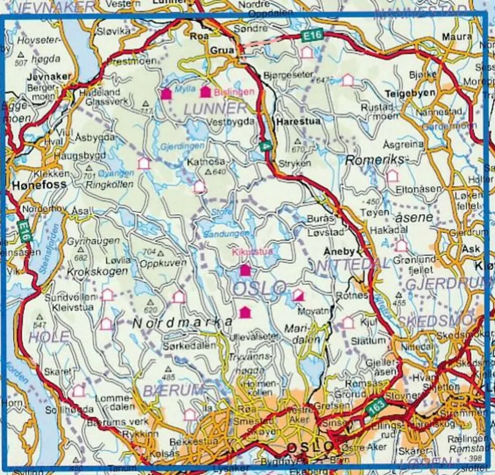 Nordeca Turkart Wandelkaart 2423 Oslo Nordmark Sommer