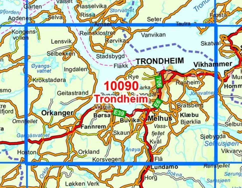 Nordeca Wandelkaart 10090 Trondheim