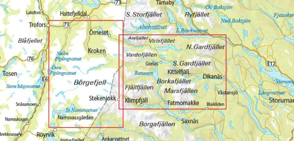 Norstedts Zweden Outdoormap 07 Börgefjell - Kittelfjäll