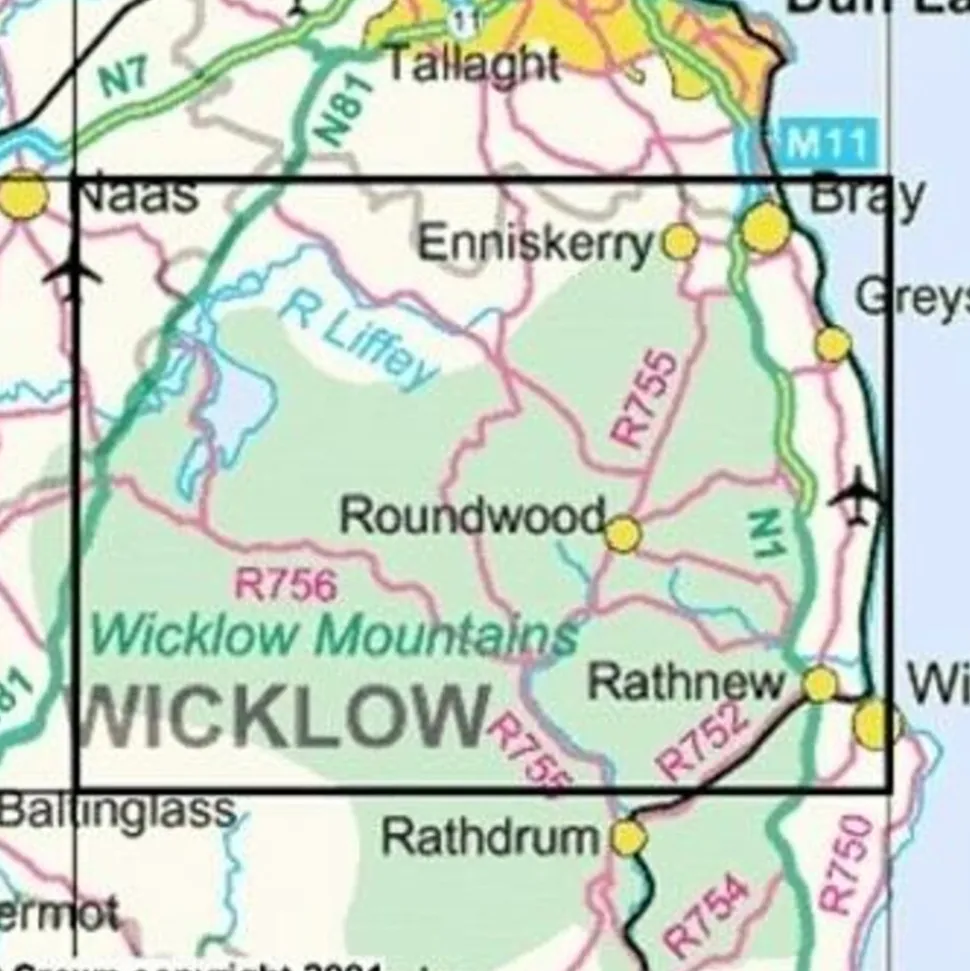 Ordnance Survey Ierland Topografische kaart D56 Wicklow Dublin Kildare