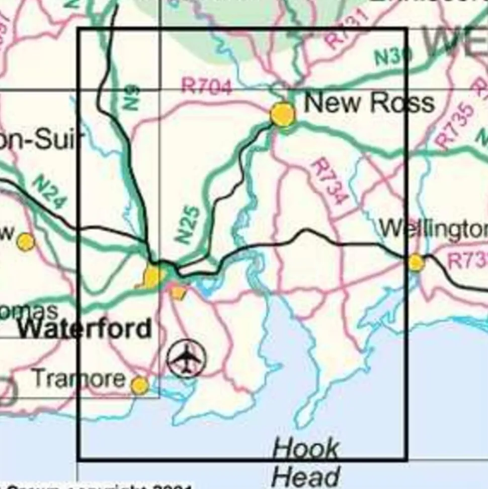 Ordnance Survey Ierland Topografische kaart D76 Carlow Kilkenny Wexford
