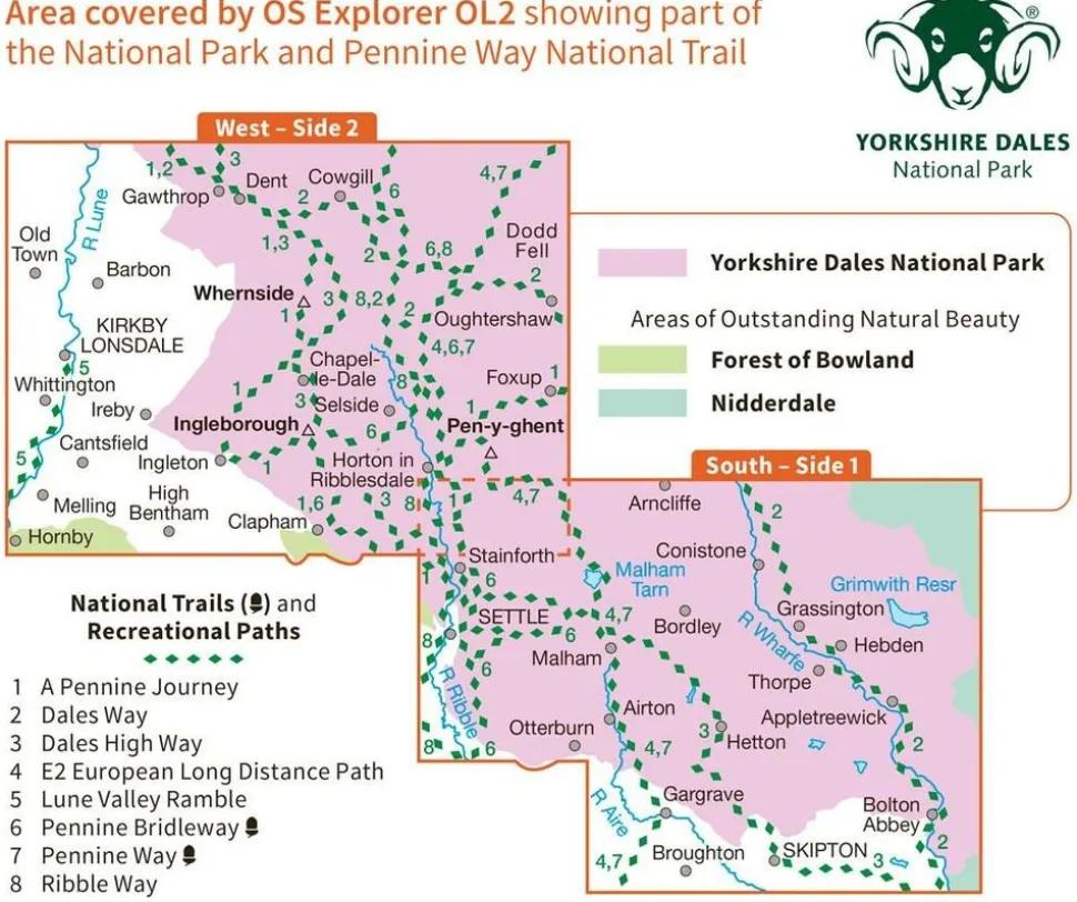 Ordnance Survey Wandelkaart OL2 Active Explorer Yorkshire Dales