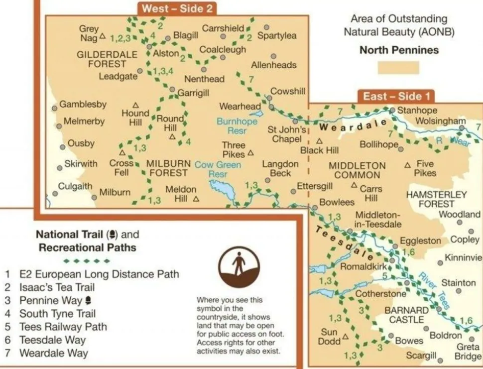 Ordnance Survey Wandelkaart Explorer 031 North Pennines - Teesdale & Weardale