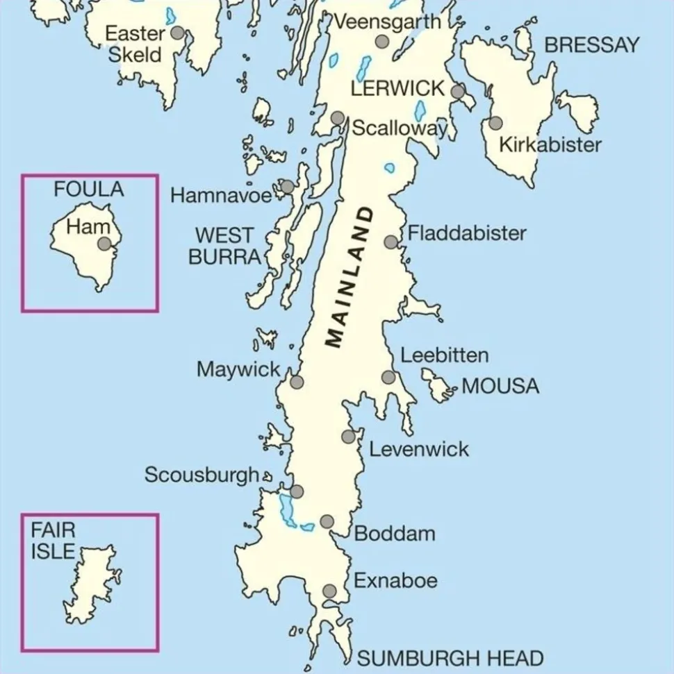 Ordnance Survey Wandelkaart 004 Shetland