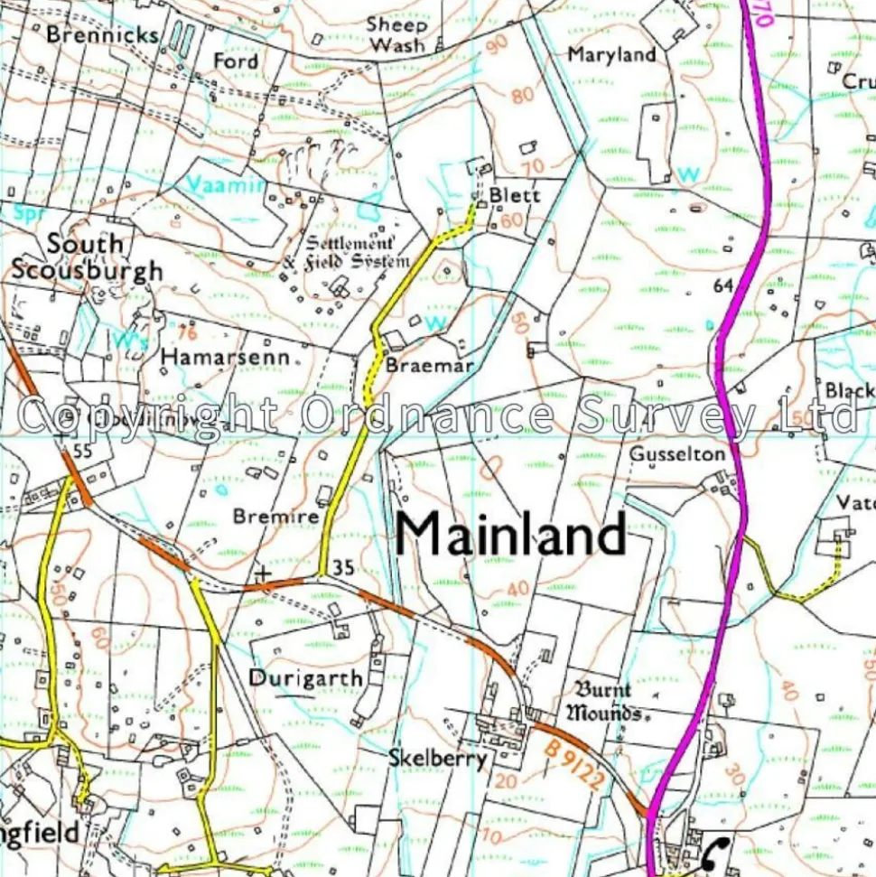 Ordnance Survey Wandelkaart Explorer OL468 Shetland Mainland North East
