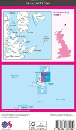 Ordnance Survey Wandelkaart 002 Shetland