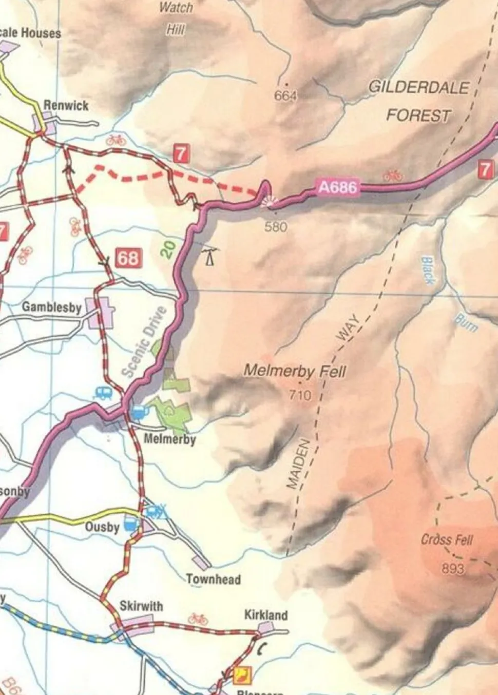 Ordnance Survey Wegenkaart Fietskaart 03 Lake District
