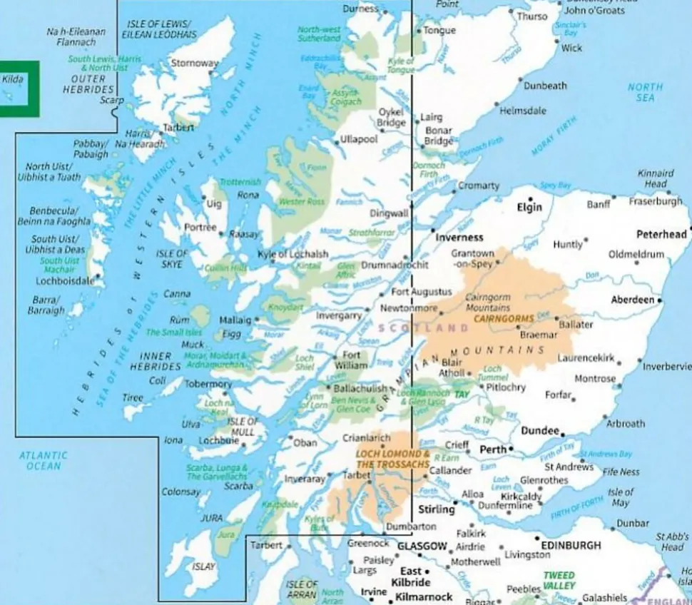 Ordnance Survey Wegenkaart 2 Schotland West