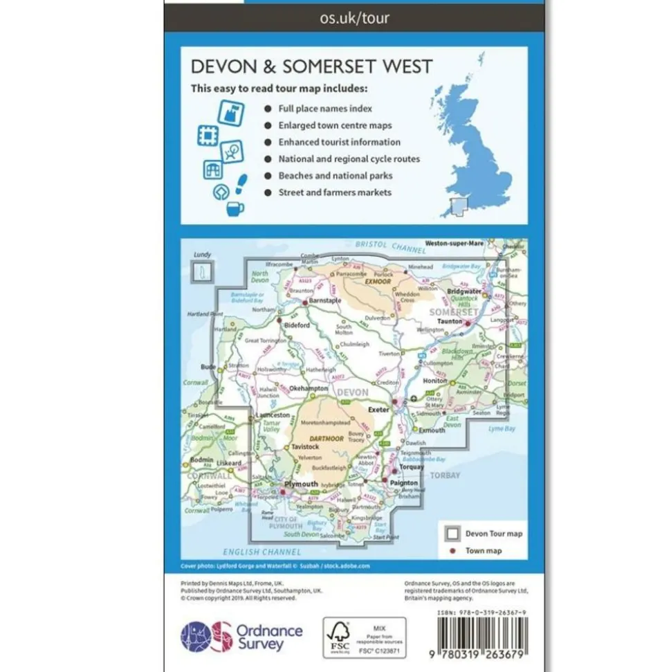Ordnance Survey Wegenkaart fietskaart Tour 05 Devon Somerset West