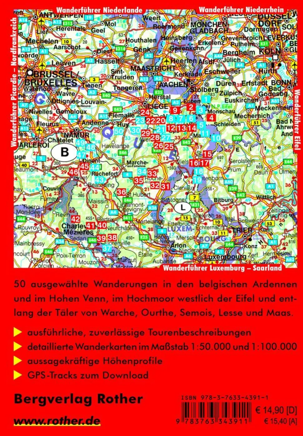 Rother Wandelgids Ardennen Hohes Venn (Duits)